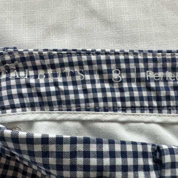 Talbots Capris Cropped Pants Womens 8 Blue Check Pockets Coastal Grandma - Picture 4 of 10